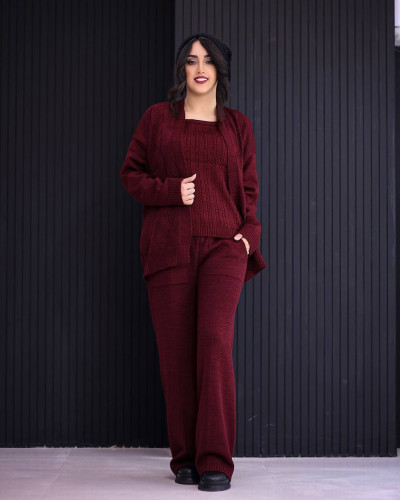 ست سه‌تیکه بافت زنانه کد 139